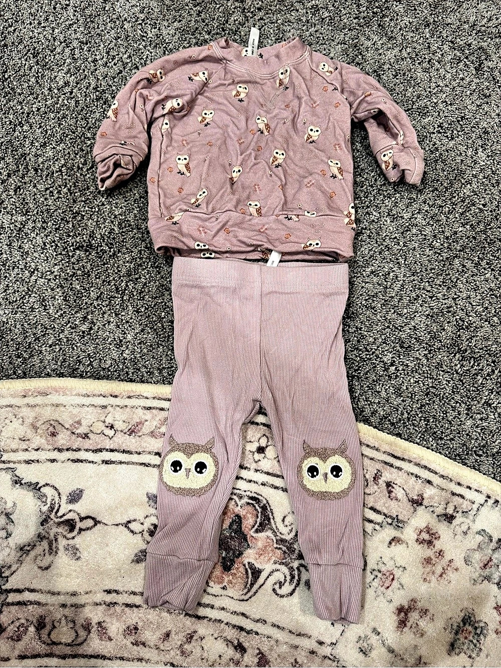 Babysprouts Owl Print Two-Piece Set Size 3M Like New